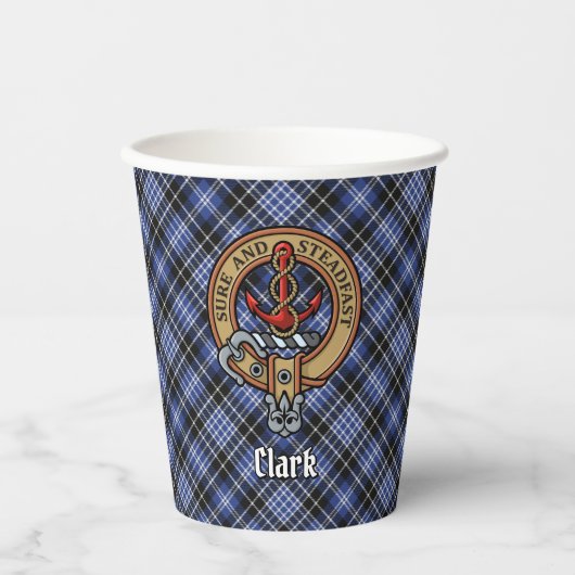 Clan Clark Crest Papieren Bekers (Voorkant)
