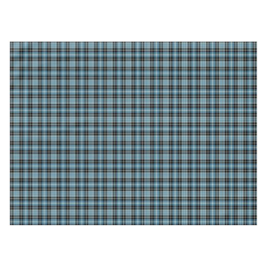 Clan Clark Helder Blauw, Zwart en Wit Tartan Tafelkleed (Voorkant (Horizontaal))