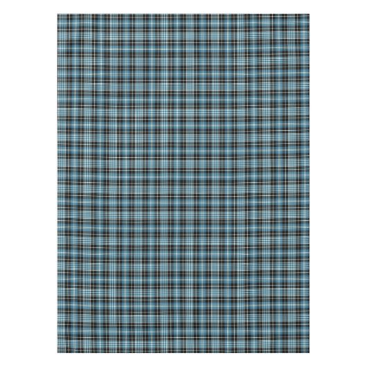 Clan Clark Helder Blauw, Zwart en Wit Tartan Tafelkleed (Voorkant)