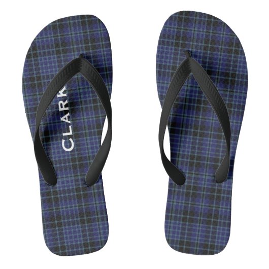 Clan Clark Plaid Gepersonaliseerde Teenslippers (Voetbed)