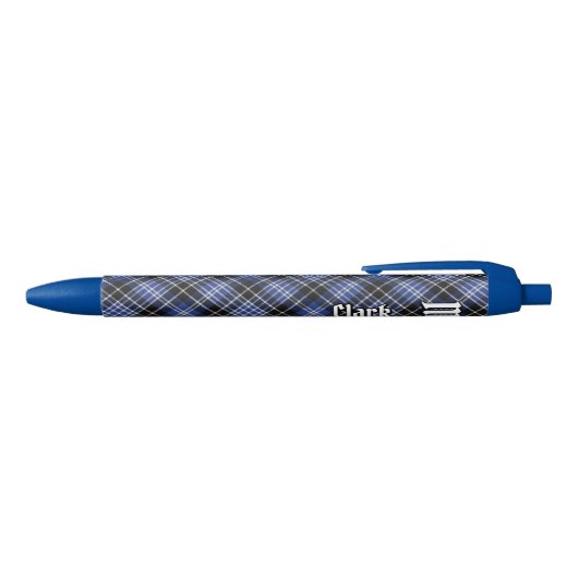 Clan Clark Tartan Blauwe Inkt Pen (Bovenkant)