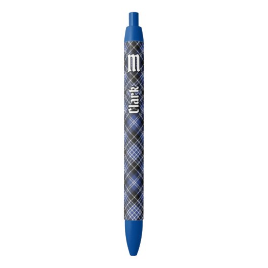 Clan Clark Tartan Blauwe Inkt Pen (Voorkant Verticaal)