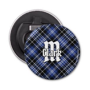 Clan Clark Tartan Button Flesopener