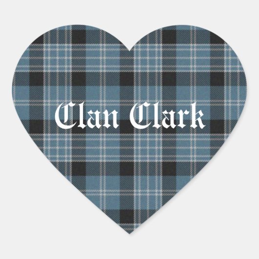 Clan Clark Tartan Hart Sticker (Voorkant)