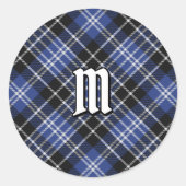 Clan Clark Tartan Ronde Sticker (Voorkant)