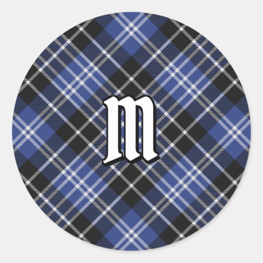 Clan Clark Tartan Ronde Sticker (Voorkant)