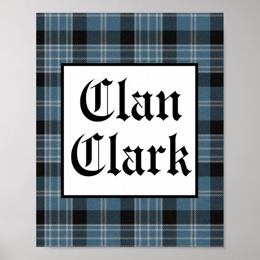 Clan Clark Tartan Square Poster (Voorkant)
