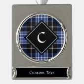 Clan Clark Tartan Verzilverd Banner Ornament (Voorkant)