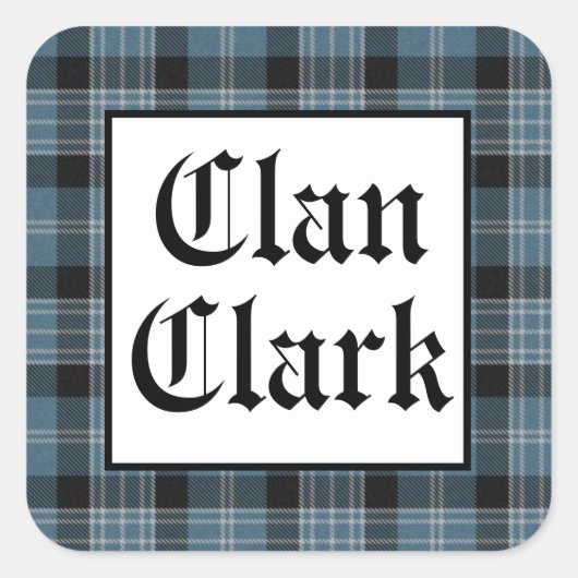 Clan Clark Tartan Vierkante Sticker (Voorkant)
