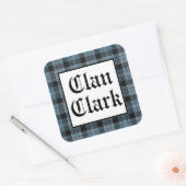 Clan Clark Tartan Vierkante Sticker (Envelop)