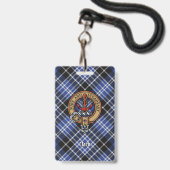Clan Clark Wapen over Tartan Badge (Voorzijde met lanyard)