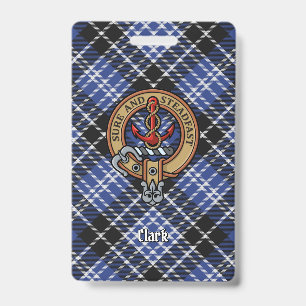 Clan Clark Wapen over Tartan Badge