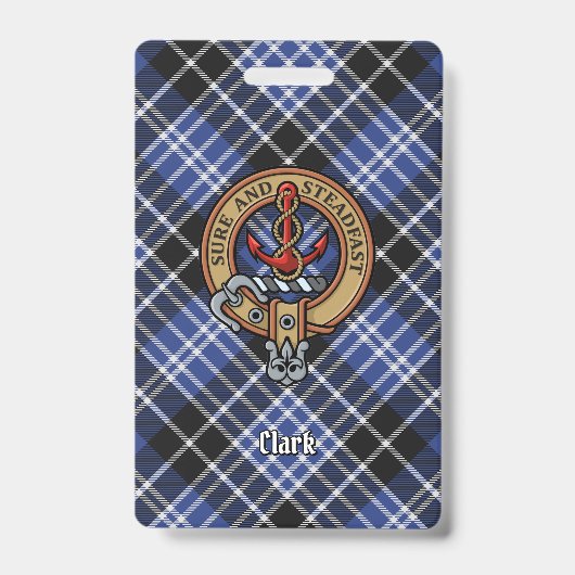 Clan Clark Wapen over Tartan Badge (Voorzijde)