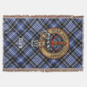 Clan Clark Wapen over Tartan Deken (Voorkant)