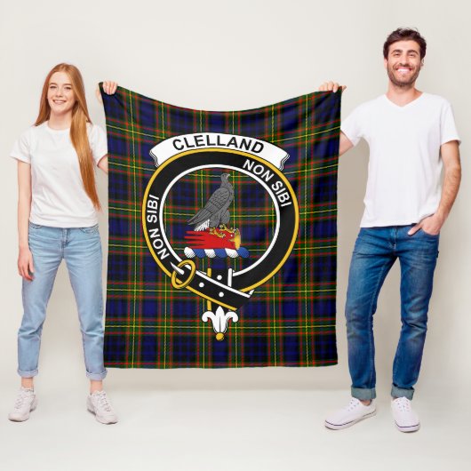 Clan Clelland Schotse Ruit Plaid Fleece Deken (In situ)