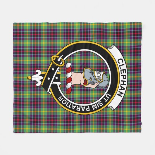 Clan Clephane Tartan Fleece Deken (Voorkant (Horizontaal))