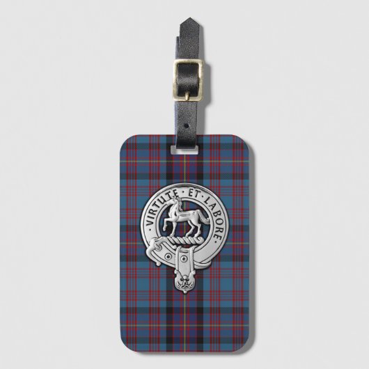Clan Cochrane Crest & Azure Tartan Bagagelabel (Voorkant (verticaal))