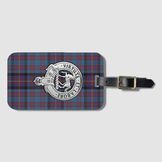 Clan Cochrane Crest & Azure Tartan Bagagelabel (Voorkant (horizontaal))