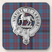 Clan Cochrane Crest & Azure Tartan Bier Onderzetter (Voorkant)