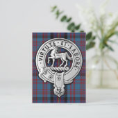 Clan Cochrane Crest & Azure Tartan Briefkaart (Staand voorkant)