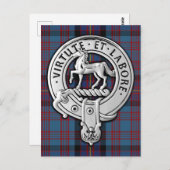 Clan Cochrane Crest & Azure Tartan Briefkaart (Voorkant / Achterkant)