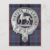 Clan Cochrane Crest & Azure Tartan Briefkaart (Voorkant)