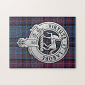 Clan Cochrane Crest & Azure Tartan Legpuzzel (Horizontaal)
