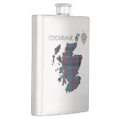 Clan Cochrane Crest & Azure Tartan Map Flacon (Rechts)