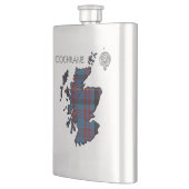 Clan Cochrane Crest & Azure Tartan Map Flacon (Links)