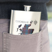 Clan Cochrane Crest & Azure Tartan Map Flacon (Voorbeeld)