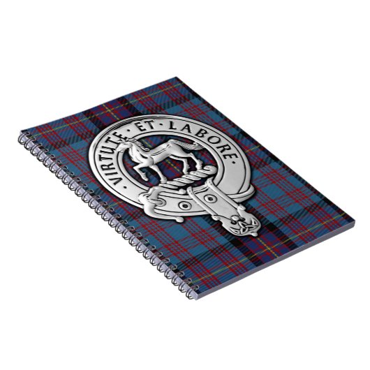 Clan Cochrane Crest & Azure Tartan Notitieboek (Rechterzijde)