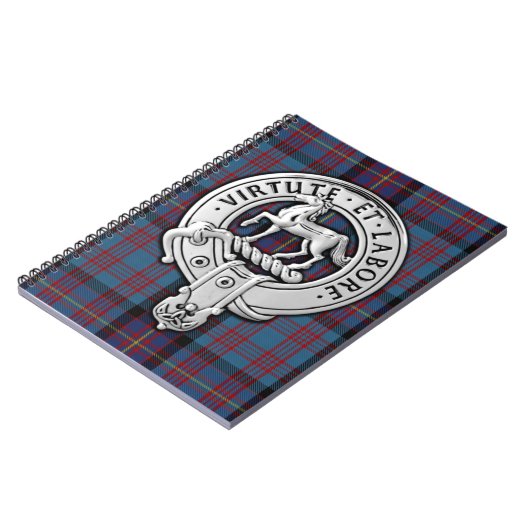 Clan Cochrane Crest & Azure Tartan Notitieboek (Linkerzijde)