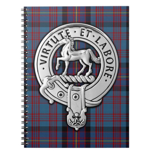 Clan Cochrane Crest & Azure Tartan Notitieboek (Voorkant)