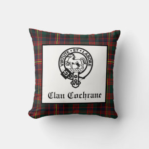 Clan Cochrane Crest Badge en tartan Kussen