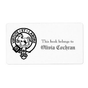 Clan Cochrane Crest gepersonaliseerd boek behoort  Etiket