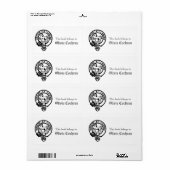 Clan Cochrane Crest gepersonaliseerd boek behoort  Etiket (Full Sheet)