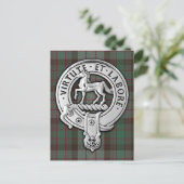 Clan Cochrane Crest & Hunting Tartan Briefkaart (Staand voorkant)