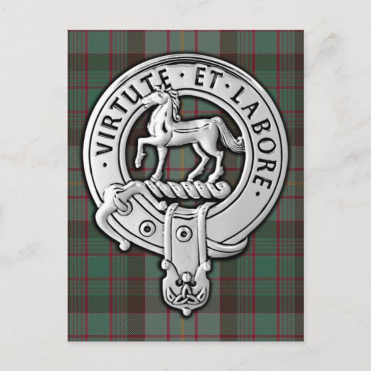 Clan Cochrane Crest & Hunting Tartan Briefkaart (Voorkant)