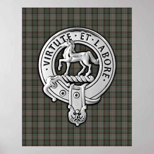 Clan Cochrane Crest & Hunting Tartan Poster (Voorkant)