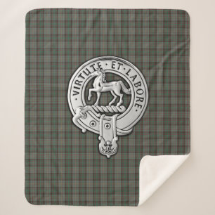 Clan Cochrane Crest & Hunting Tartan Sherpa Deken
