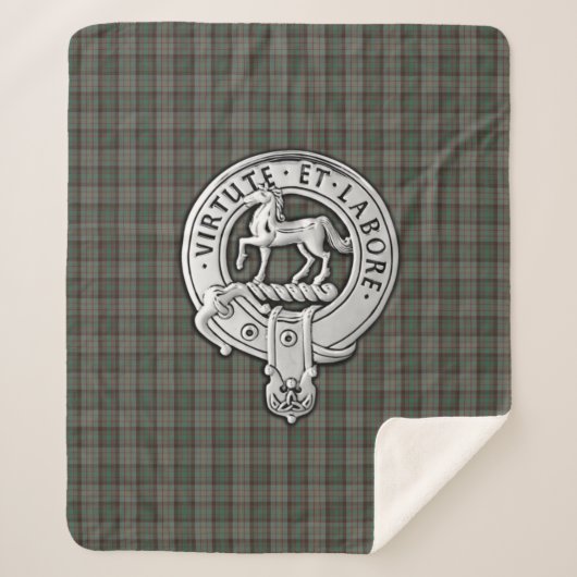Clan Cochrane Crest & Hunting Tartan Sherpa Deken (Voorkant)