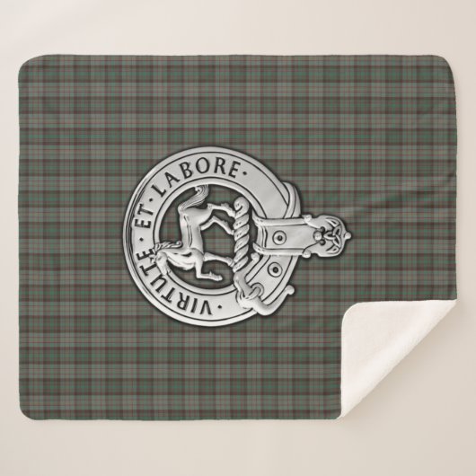 Clan Cochrane Crest & Hunting Tartan Sherpa Deken (Voorkant (horizontaal))