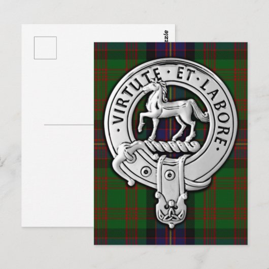 Clan Cochrane Crest & Tartan Briefkaart (Voorkant / Achterkant)