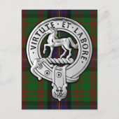 Clan Cochrane Crest & Tartan Briefkaart (Voorkant)