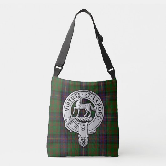 Clan Cochrane Crest & Tartan Crossbody Tas (Voorkant)