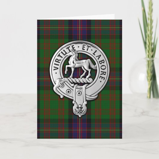 Clan Cochrane Crest & Tartan Kaart (Voorkant)