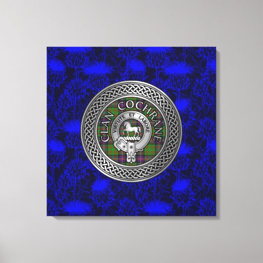 Clan Cochrane Crest & Tartan Knot Canvas Afdruk (Voorkant)