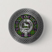 Clan Cochrane Crest & Tartan Knot Ronde Button 5,7 Cm (Voorkant)