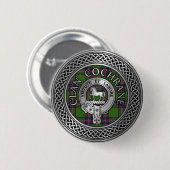 Clan Cochrane Crest & Tartan Knot Ronde Button 5,7 Cm (Voorkant /achterkant)