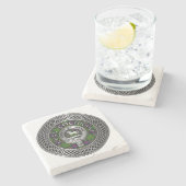 Clan Cochrane Crest & Tartan Knot Stenen Onderzetter (Zijkant)